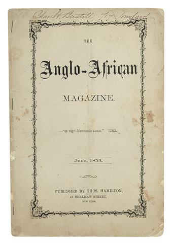 HARPER, FRANCES ELLEN W; MARTIN R. DELANY, ET AL. The Anglo-African Magazine.